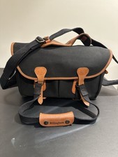 Borsa per fotocamera Billingham 445 - tela nera e pelle - borsa per fotografo vintage