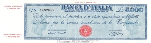Repubblica 5000 lire titolo - -,