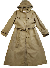 Beau Brem Trench Coast Giacche Linea Lunga Sm Marrone Tasche Spolverino con Cappuccio Cravatta Vita