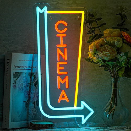 Insegna neon cinema freccia - insegna,