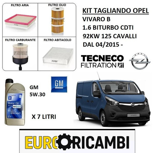 Tagliando filtri 7lt - e, olio