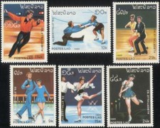 Laos 1989 Albertville/Giochi Olimpici Invernali Figura Ghiaccio Pattinaggio Sport 6v Set MNH
