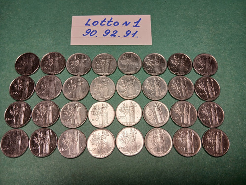 Lotto 32 monete da 100 - lotto,