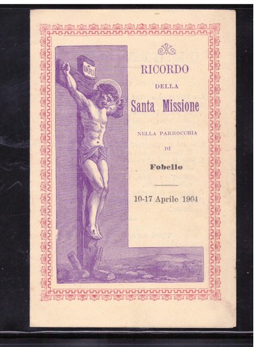 Santino ricordo santa missione - santino,