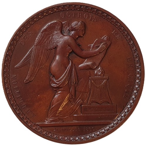 Antica medaglia bronzo belga