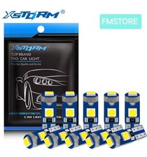 10 LED T5 3030SMD W3W W1.2W Lampadina 12 V Canbus Colore Bianco Cruscotto auto #