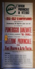 Manifesto originale Montefiascone viterbo complesso gli squali musica arte varia