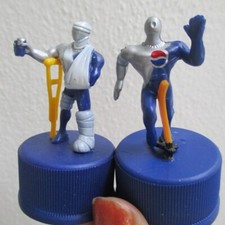 pepsi man models stampella cast 1:43 miniature figure 2 tappi bottiglia giappone incidente