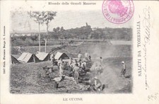 A5650) TORRIGLIA (GENOVA), LE CUCINE, GRANDI MANOVRE DEL 1904. VIAGGIATA.