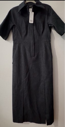 Abito akris nero denim midi - abito,