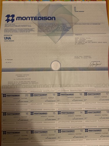 Certificato azionario - certificato,