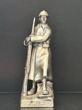 Scultura GTB In Piombo Argentata Soldato  48’ Btg. F. Ferrara Vintage