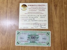 ALLIED MILITARY CURRENCY 500 AM LIRE BILINGUE 1943 RARA qBB SUBALPINA