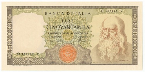 50000 lire banca italia - 50000, d'italia