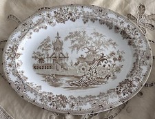 Antico piatto decorativo ovale - Società ceramica Richard -Colandine