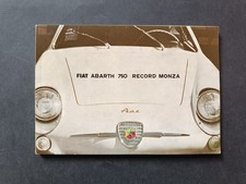 Libretto uso e manutenzione Fiat Abarth 750 Record Monza Litografia Cornia