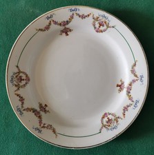 FLORIO CERAMICA/ Piatto piano con decori floreali _Liberty