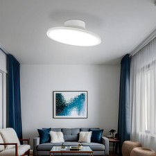 LED Plafoniera Lampada da Pavimento Dielenlampe Metallo Bianco Diametro 40cm