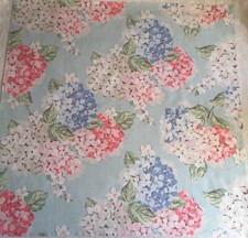 Tessuto cotone leggero blu fiori ortensia Cath Kidston USATO misure assortite