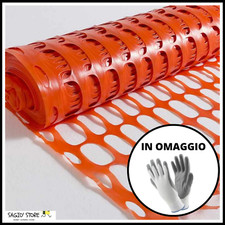 RETE DA CANTIERE RECINZIONE IN PLASTICA HDPE ARANCIONE MAGLIA 80X45MM 140GR/MQ