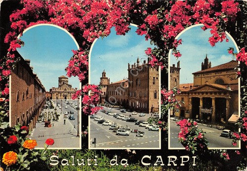 Cartolina carpi vedute paese - carpi,