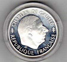 FRANCE CHARLES DE GAULLE 1 FRANC 1958 1988 ARGENT SILVER FDC