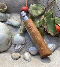 coltello couteau Opinel 8 custom, sculpté feulilles Chêne