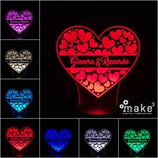 Lampada 3D Cuori