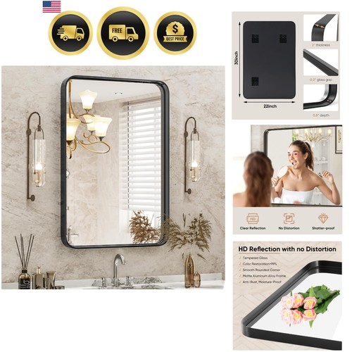 Black metal framed vanity - metal,