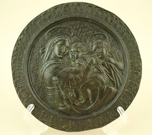 Scultura medaglione bronzo