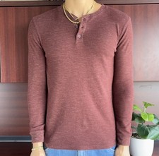 Maglia waffle Henley Oxblood