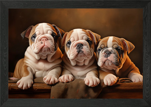 Three english bulldog - three,