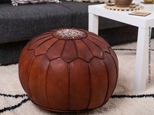 Handmade pouf genuine leather - pouf,,