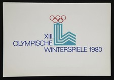 GERMANIA LIBRETTO XIII GIOCHI OLIMPICI INVERNALI 1980 +5 FRANCOBOLLI DDR USATI