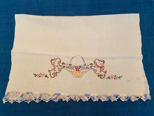 Asciugamano vintage bianco - asciugamano,