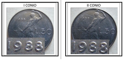 Variante lire 1988 - 50, 1°