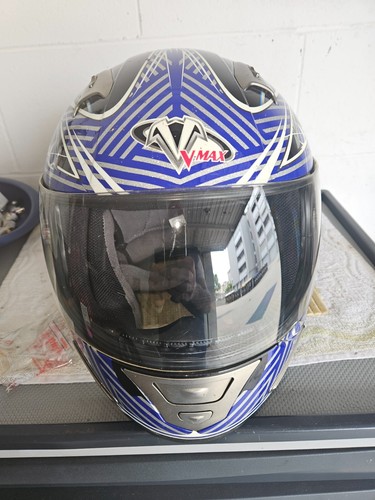 Casco integrale max nero blu - integrale, v-max
