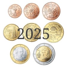 Série UNC Autriche - Austria 2025 1 cent - 2€