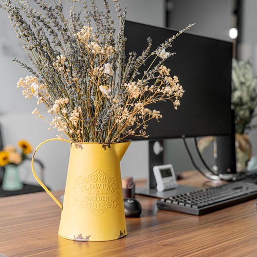Vaso fiori metallo - , giallo