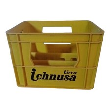Cassa Trasporto Portabottiglie Colore Giallo Birra Ichnusa 15x66cl Vintage 