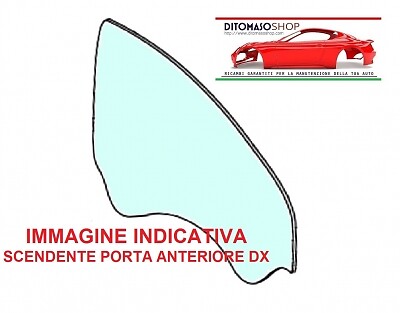 Vetro scendente verde porta - verde, dx