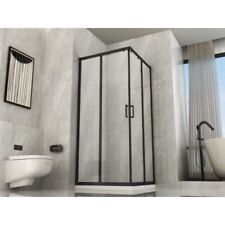 Box Doccia Profili Neri 2 Anta Scorrevole Rettangolare Quadrato Cabina Cristallo