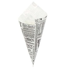 Coni Porta Fritti e Patatine Journal Take Away 250 pz - Carta Kraft -  42 Cm