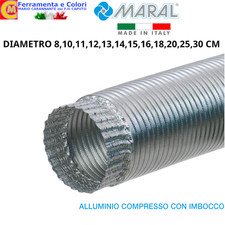 Tubo Alluminio Flessibile Estendibile Grigio Per Stufa Cappa Cucine Forni ? 8-30