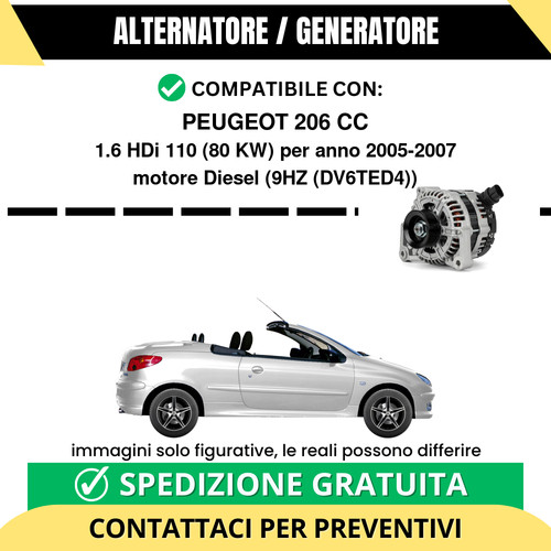 Alternatore peugeot 206 6 - alternatore, 1.6