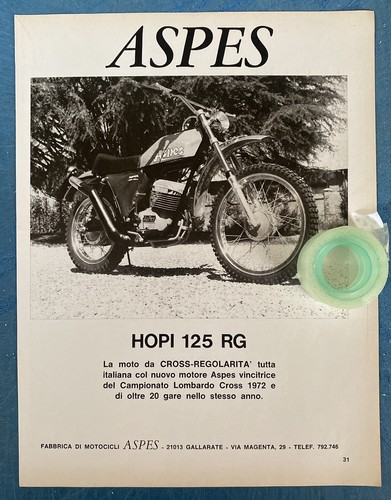 Rara pubblicita moto - pubblicita’, aspes