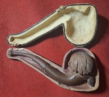 Pipa Antica. Antica pipa con testa di bersagliere; intagliata a mano