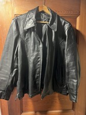 Giacca da polizia nera usata in pelle made in USA taglia 46
