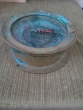 Orologio da parete navale in ottone vintage d'epoca originale diametro 20 cm