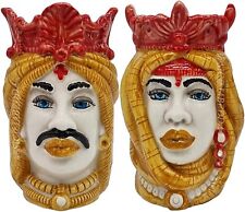 TESTE DI MORO AFRO H18 CERAMICA CALTAGIRONE COPPIA O SINGOLI